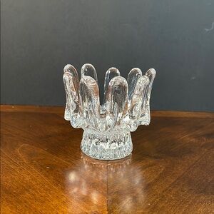 Vintage Kosta Boda Goran Warff Sunflower MCM Sweden Glass Votive CandleHolder